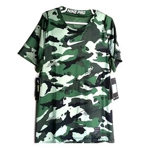 Nike slim fit camo shirt.  Boys size M